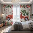 thumbnail image 2 of Red Christmas Blackout Curtains for Bedroom/Living Room, Pinch Pleated Black Out Curtains, Truck Xmas Tree Snowflake Winter Vintage Room Darkening Window Drapes with Hooks 2 Panels, 39"x70", 2 of 8