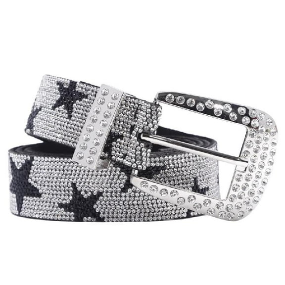 Aellinatey Cool Gothic Glittered Belts for Jeans Studded Belt for Punk Girls Street