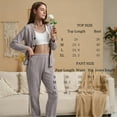 thumbnail image 3 of MecTo Women Pajamas Sets, Lady Button Down Shirts and Wide-Leg Pant with Pockets PJ, 2 piece, Size M, 3 of 9