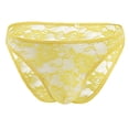 thumbnail image 1 of ylioge Lace Underwear for Men Briefs Trendy Low Rise Lightweight Breathable See-Through Solid Color High-Cut Hipsters Brief, 1 of 2