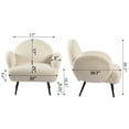 thumbnail image 4 of ALEAVIC White Accent Chair Upholstered Reading Chair for Living Room Bedroom, 4 of 6