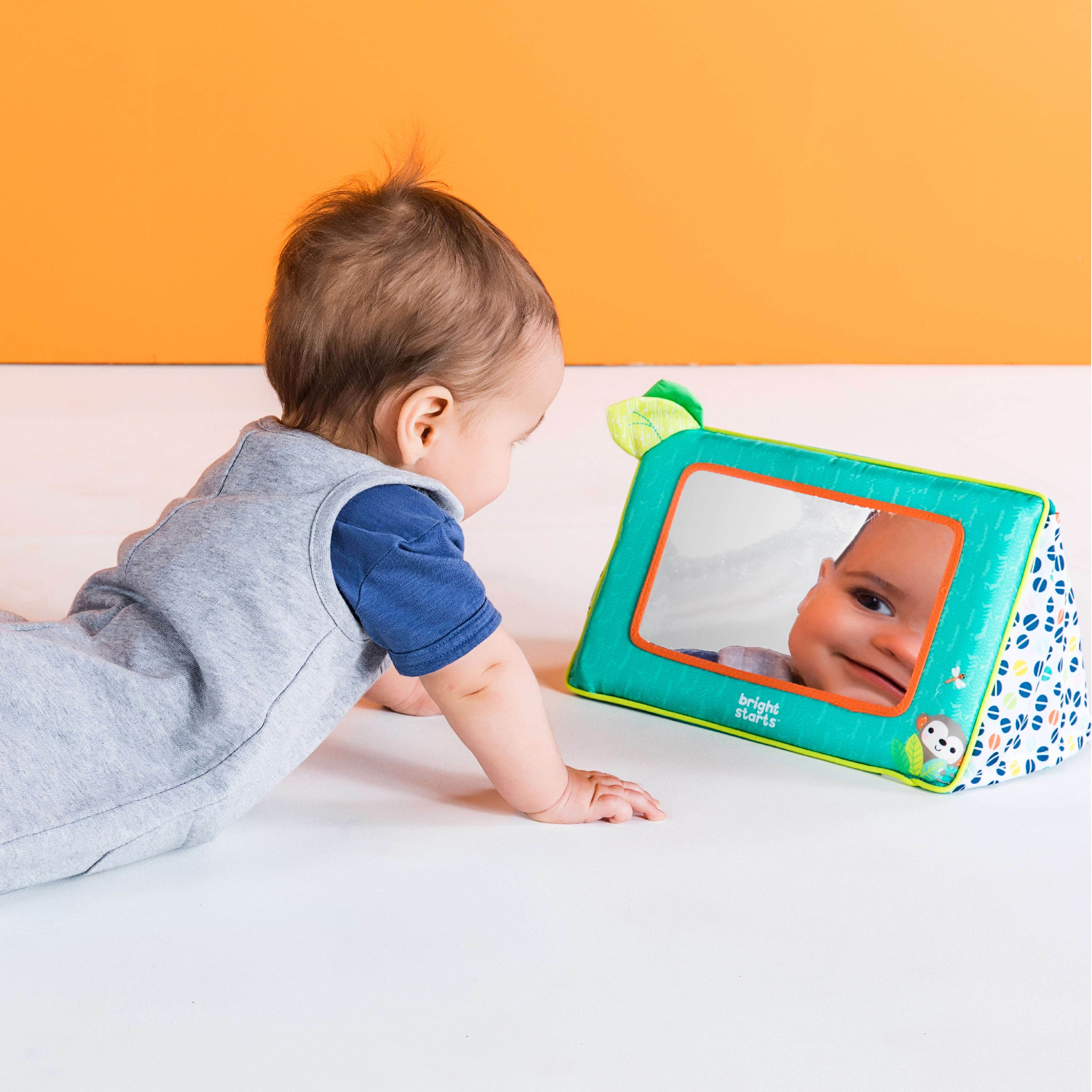 Bright Starts Sit & See Safari Floor Mirror Tummy Time Activity Toy, Ages Newborn + - image 3 of 8