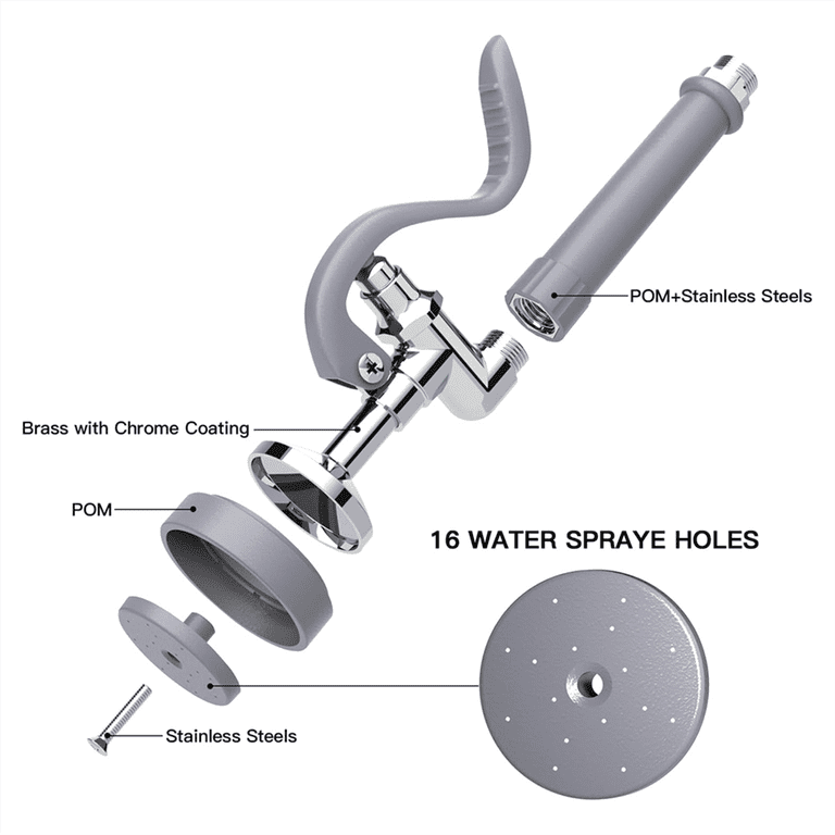 Pre Rinse Spray Valve With 45" Flexible Pre Rinse Hose,Non-Slip Commercial Sink Sprayer With Flexible Stainless Steel Hose, Replacement For Commercial Kitchen Sink Faucet,Black