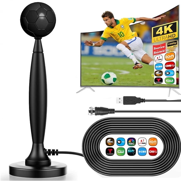 fatini TV Antenna Indoor,Antenna for Smart TV for Long Range Reception and All TVs ,HD Digital Antenna with Amplifier Signal Booster for Local Channels,with Strong Magnetic Base,Supports 4K 1080p