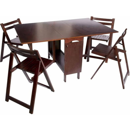 Bay Shore Collection 5 Piece Rollaway Dining Set Espresso