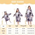 thumbnail image 3 of Wearable Blanket with Sleeves and Pocket Oversized Hooded Sweatshirt 3-14 YR Light Purple and Black Floral S, 3 of 7
