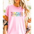 thumbnail image 5 of Kindergarten Teacher Shirt for Women Cute Rainbow Back to School Teacher Appreciation Graphic Tee Pink Shirt Adult Small, 5 of 7