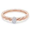 thumbnail image 3 of AFFY 14K Rose Gold Over 925 Sterling Silver Natural Round Diamond Accent Marquise Stackable Ring For Women's (0.05 Cttw, J-K Color, I2-I3 Clarity), Ring Size -4, 3 of 7