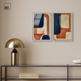 thumbnail image 3 of Blue Cream Set Framed High-Gloss Acrylic Glass Wall Art Boho Abstract by Art Remedy, Silver Frame, 10 x 15, 3 of 6