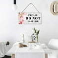 thumbnail image 6 of 2 Sets Do Not Disturb Wood Hanging Sign Plaque White Slogan Sign Rectangle Front Door Sign Flower Pattern Hanging Board for House Porch Yard Bedroom Door Decoration About 11.8x5.9inch, 6 of 9