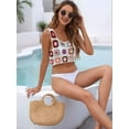 thumbnail image 5 of Crochet Crop Top for Women Boho Summer Sleeveless Hollow Out Knit Tanks Tops Y2K Floral Vest Top White One Size, 5 of 7
