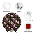 thumbnail image 4 of Kdxio Skull Daisy Bone China Decorative Plate Ceramic Decorative Plate for Home Office Wall Stand Decorative Plates for Home Bedroom-6in, 4 of 6