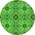 thumbnail image 1 of Ahgly Company Machine Washable Indoor Round Transitional Lime Green Area Rugs, 4' Round, 1 of 7
