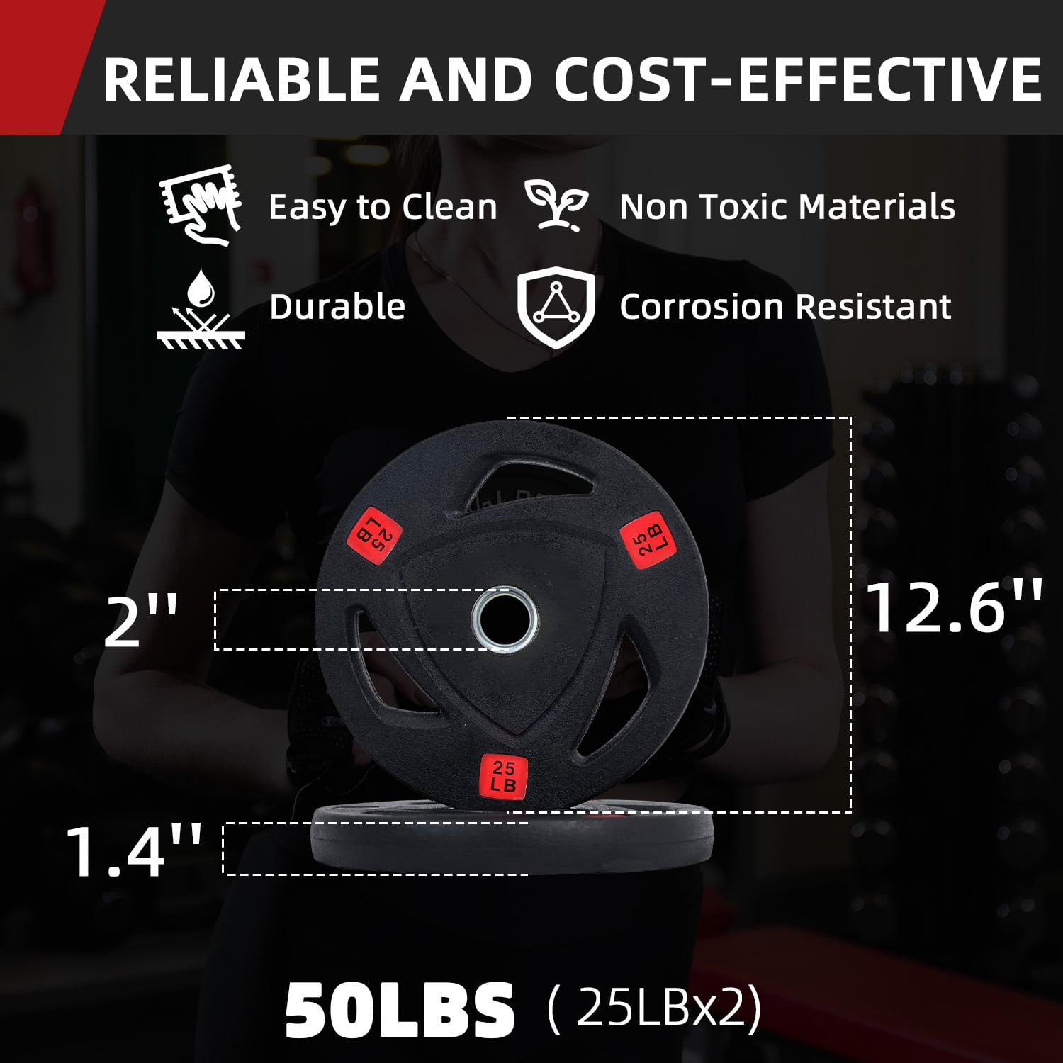FlexWave 4FT Curl Barbell Set with Pairs of 2.5LB–45LB Rubber-Coated Weight Plates, Strength Training Set for Home Gym