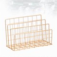 thumbnail image 2 of Yuanmiaoke Nordic Style Grid Wrought Iron Newspapers And Periodicals Rack Book Magazine File Desktop Storage Rack (Gold), 2 of 10