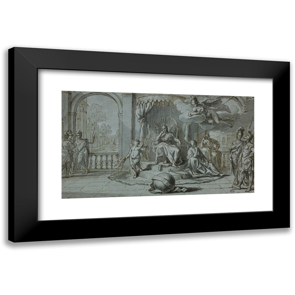Antoine Dieu 14x10 Black Modern Framed Museum Art Print Titled - Alexander the Great Plans World Conquest