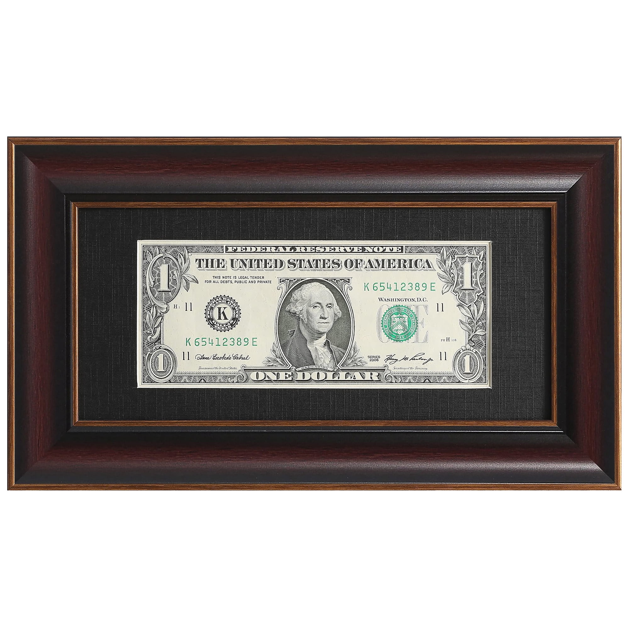 ELSKER&HOME Dollar Bill Frame with Black Matting, Easel Stand and Wall Hanger Included (1 Pack)