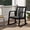 Black, variant on Rocking Chair With Cushioned Seat, Slatted Back & Curved Armrests For Living Room