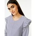 thumbnail image 4 of Free Assembly Women's Button Shoulder Blouse with Long Sleeves, 4 of 6