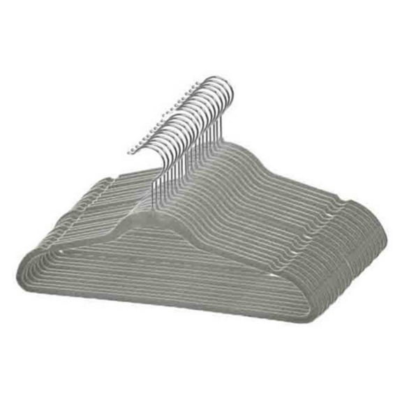 Home Basics Flocked Velvet Suit Hanger, (Pack of 25), Grey