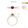 thumbnail image 5 of ANGARA Natural Classic Three Stone Ruby and Diamond Ring in 14K Rose Gold for Women (Size-5mm) | July Birthstone, Birthday, Anniversary, Jewelry Gift for Women | Natural Ruby Ring, 5 of 10