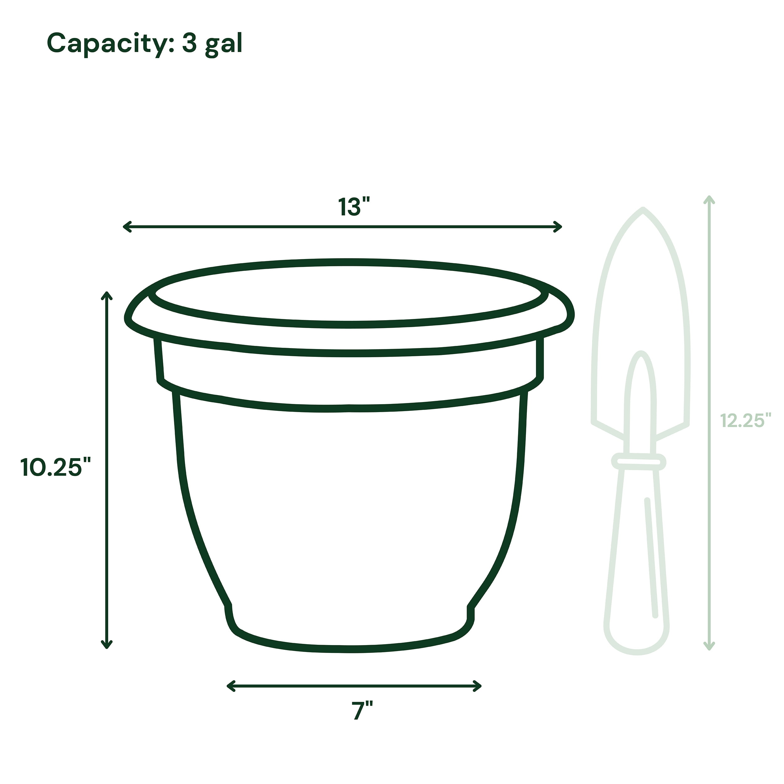 Bloem 20-56412 Ariana Planter, Thyme Green, 12 inch - Walmart.com