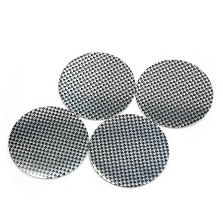 Center Cap Emblem 4Pcs Carbon Fiber Pattern 49.35mm/1.94