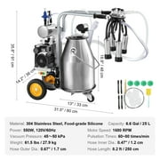 BENTISM Electric Cow Milking Machine Milking Equipment 25L 304 Stainless Steel