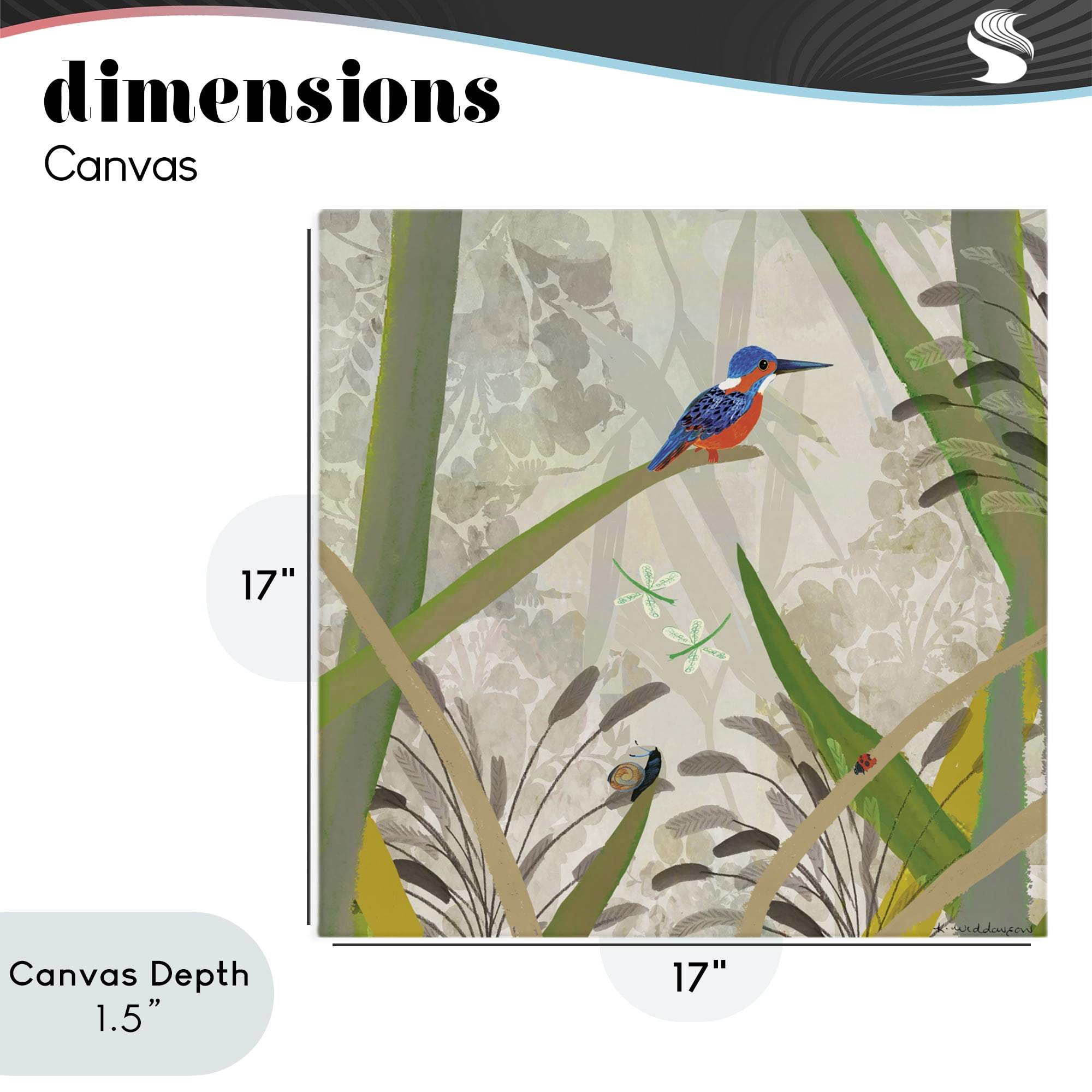 Stupell Industries Kingfisher Among Branches Canvas Wall Art, design by Kay Widdowson