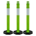 thumbnail image 2 of Green Delineator Posts 48 Inches Tall, Set of 3 - Features Weighted Rubber Base and Reflective Strips for Enhanced Traffic Safety at Work Sites, Parking, Events, 2 of 10