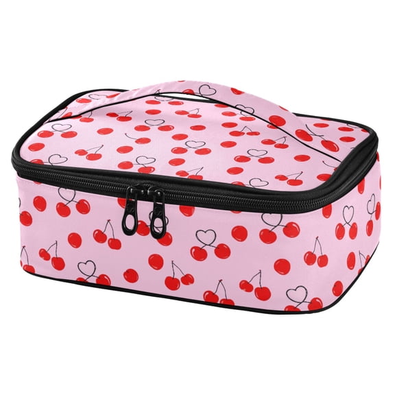 ALAZA Heart Shape Cherry Lunch Box Insulated Reusable Cooler Tote Bag School Picnic Travel Office