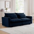thumbnail image 4 of Oversized Cloud Couch for Living Room, 86.8" Comfy Corduroy Sofa with Lumbar Pillow, Modern Oversized Loveseat Sofa Modular Couch with Wide Armrest for Living Room, Apartment, Office, Blue, 4 of 9