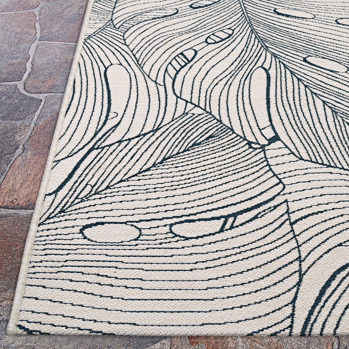 Couristan Castille Palma 5'3" x 7'6" Petrol Outdoor Rug