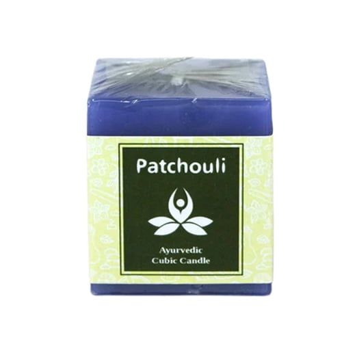 Patchouli Ayurvedic Cubic Candle for Home – 100g, 10 Hrs Burn Time – Earthy, Grounding Scent