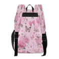 thumbnail image 3 of PVC Transparent Backpacks Clear Backpack for Travel and Outings Pink Roses and Butterflies, 3 of 7