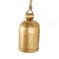 thumbnail image 4 of DecMode Large Tibetan Inspired Gold Metal Bell Decorative Bell with Jute Hanging Rope, 4 of 9