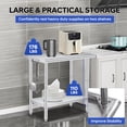 thumbnail image 2 of Ourlova 36x24 Inch Stainless Steel Work Table with Hooks for Prep and Work Commercial Stainless Steel Kitchen Island with Adjustable Undershelf for Restaurant Home and Hotel, 2 of 9