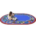 thumbnail image 2 of Joy Carpets 1429DD-01 Kid Essentials Reading Train Language & Literacy Oval Rugs 01 Multi Color - 7 ft. 8 in. x 10 ft. 9 in., 2 of 5