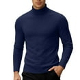 thumbnail image 5 of SUYIDA Mens Casual Knitted Pullover Sweater,Arrival Sweater: Half High Neck Casual Solid Color Knit Layer, 5 of 6