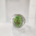 thumbnail image 2 of Green Copper Turquoise Mans Ring, Natural Green Copper Turquoise, Silver Jewelry, 925 Silver Ring, Birthday Gift, Heavy Mens Ring, Arabic Design, Ottoman Style Ring, Christmas, Turkey Mens Signet Ring, 2 of 4