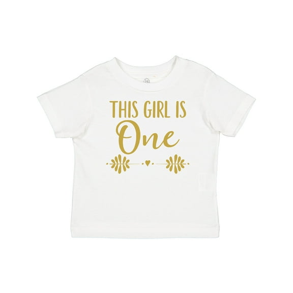 Inktastic 1st Birthday Gold Lettering 1 Year Old Girls Baby T-Shirt