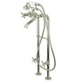 thumbnail image 2 of Kingston Brass Double Handle Floor Mounted Freestanding Tub Filler with Supply Line, 2 of 8