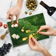 thumbnail image 5 of Landscape Cutting Board, Fresh Forest Canopy Trees over Footpath in an Old Park People Walking Natural Scenery, Decorative Tempered Glass Cutting and Serving Board, Small Size, Green, by Ambesonne, 5 of 5