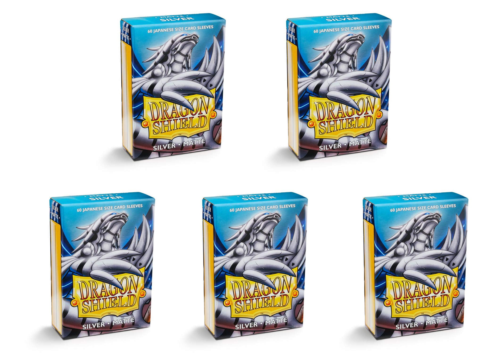5 Packs Dragon Shield Matte Mini Japanese Silver 60 ct Card Sleeves Value Bundle!