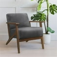 thumbnail image 2 of Lexicon August Fauteuil d'Appoint Rembourré en Velours, Gris Foncé, 2 of 6