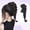 Black, variant on High Ponytail Braided Hair Wig - Clip-In Half Bow Braided Low Ponytail Extension for Effortless Style