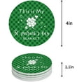 thumbnail image 1 of FMSHPON Happy St. Patrick's Day Clover Set of 6 Round Coaster for Drinks, Absorbent Ceramic Stone Coasters Cup Mat with Cork Base for Home Kitchen Room Coffee Table Bar Decor, 1 of 5