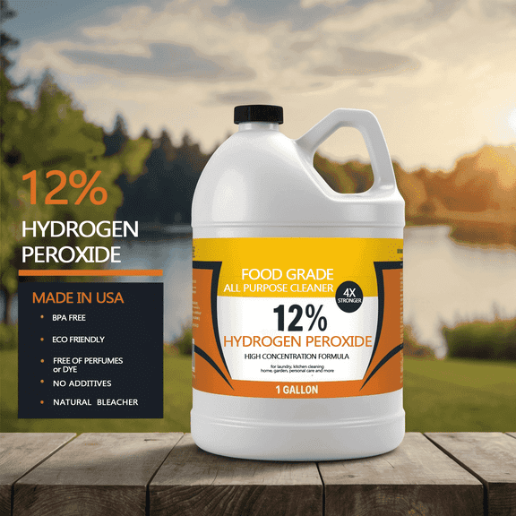 Nature's Freedom 12% Hydrogen Peroxide Concentrate, Multi-Purpose Household Cleaner, 1 Gallon