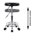 thumbnail image 3 of Tenozek 360 Swivel Bar Stool with Wheels Adjustable Armless Salon Stool Chairs with PU Leather Seat Black, 3 of 9
