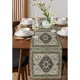 thumbnail image 4 of ERUNPONLY Retro Boho Table Runner - 60 Inch Long Farmhouse Neutral Ethnic Florals Motifs Cotton and Linen Blended Dress Scarves Farmhouse Table Runner for Kitchen Dining, Coffee Table, 13" x 60", 4 of 8
